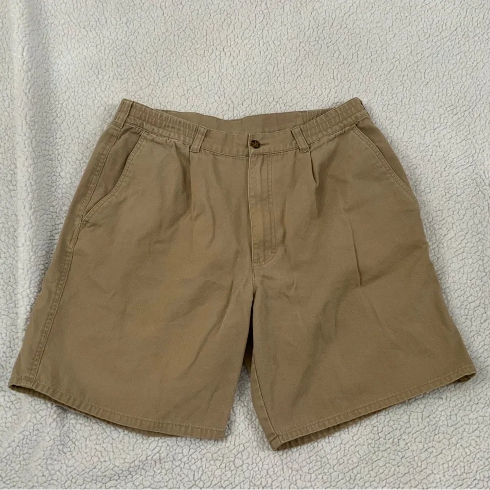 Woolrich Khaki Hiking Shorts Size 33 Ripstop Twill Pockets 100% Cotton Outdoors